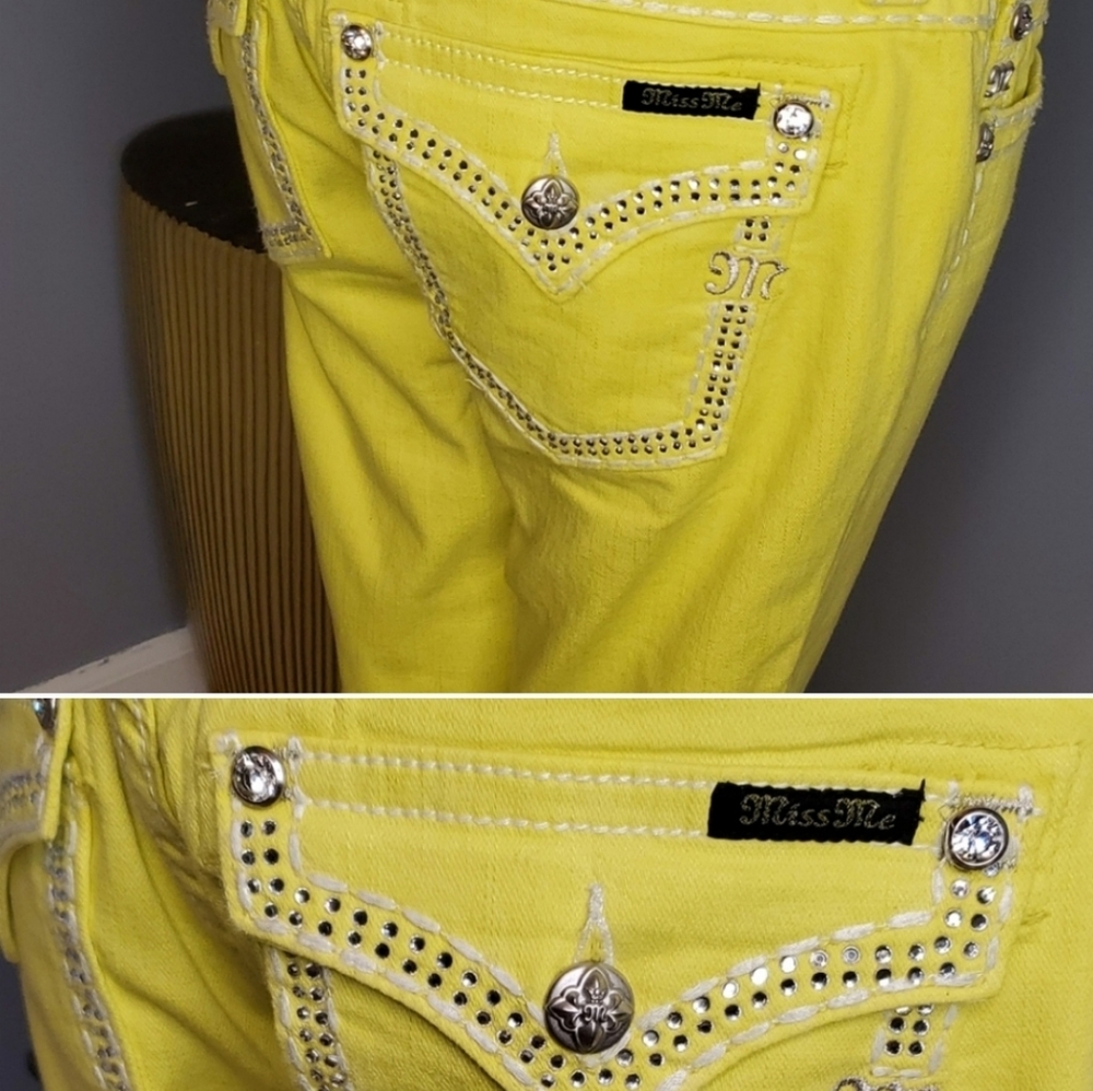 Miss Me Yellow Skinny Jeans Size 30